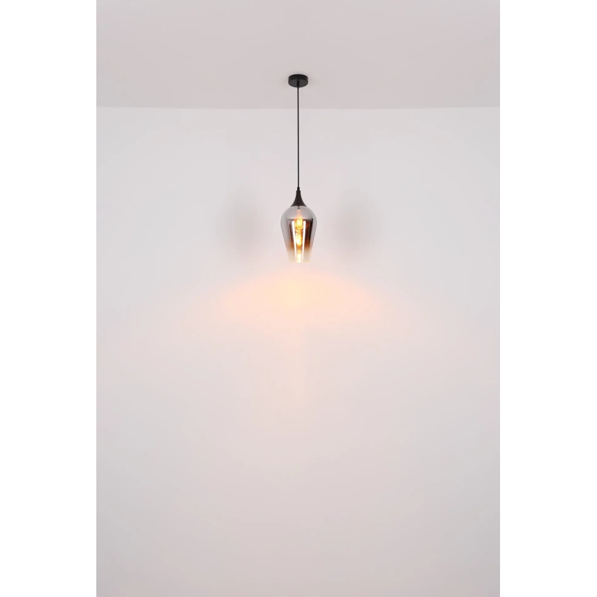 Globo - Chandelier on a string 1xE27/60W/230V d. 18 cm black