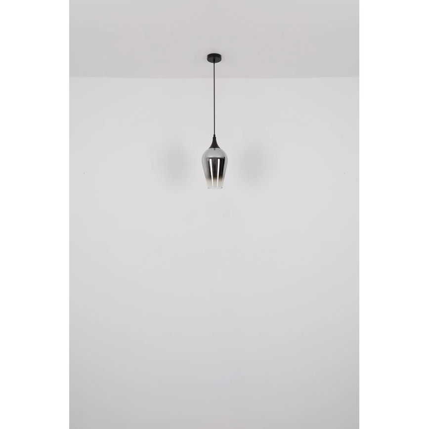 Globo - Chandelier on a string 1xE27/60W/230V d. 18 cm black