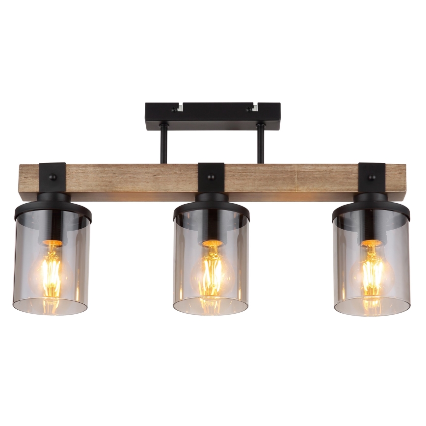 Globo - Surface-mounted chandelier 3xE27/60W/230V oak