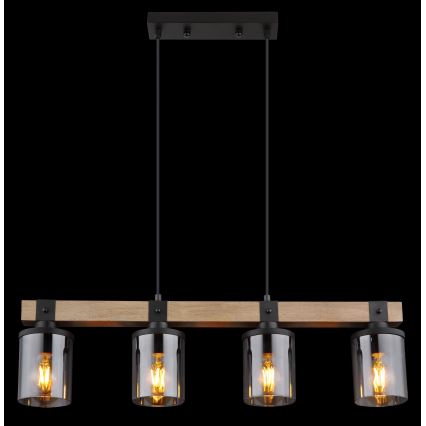 Globo - Chandelier on a string 4xE27/60W/230V oak
