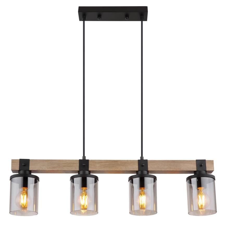 Globo - Chandelier on a string 4xE27/60W/230V oak