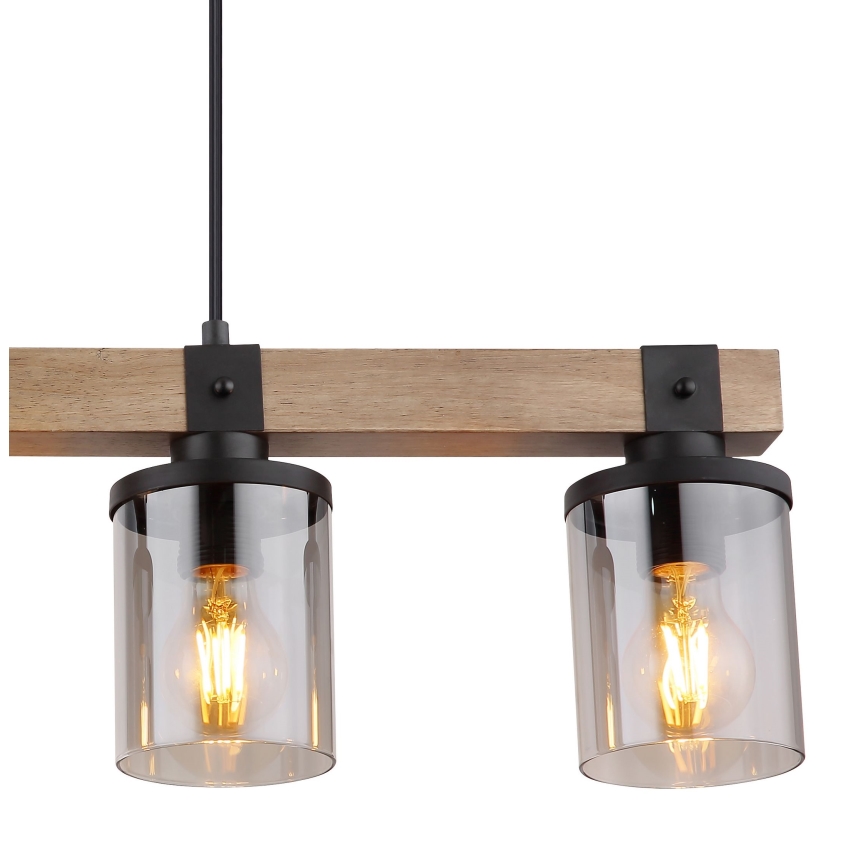 Globo - Chandelier on a string 4xE27/60W/230V oak