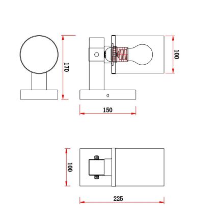 Globo - Wall lamp 1xE27/60W/230V oak/smoky