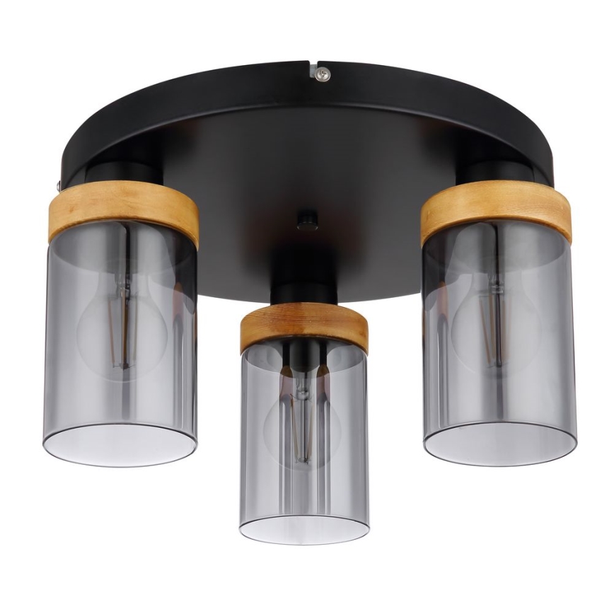 Globo - Surface-mounted chandelier 3xE27/40W/230V metal/wood