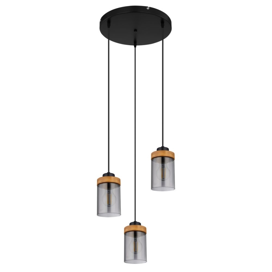 Globo - Chandelier on a string 3xE27/40W/230V metal/wood