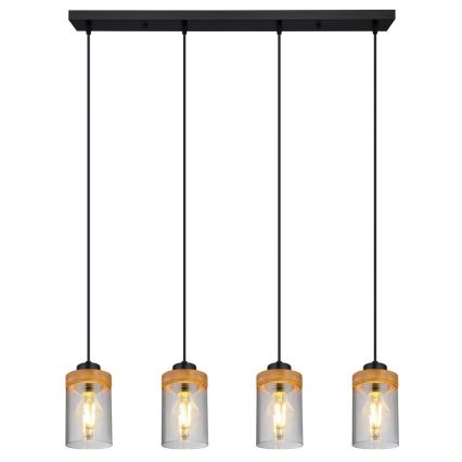 Globo - Chandelier on a string 4xE27/40W/230V metal/wood