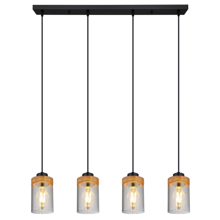Globo - Chandelier on a string 4xE27/40W/230V metal/wood