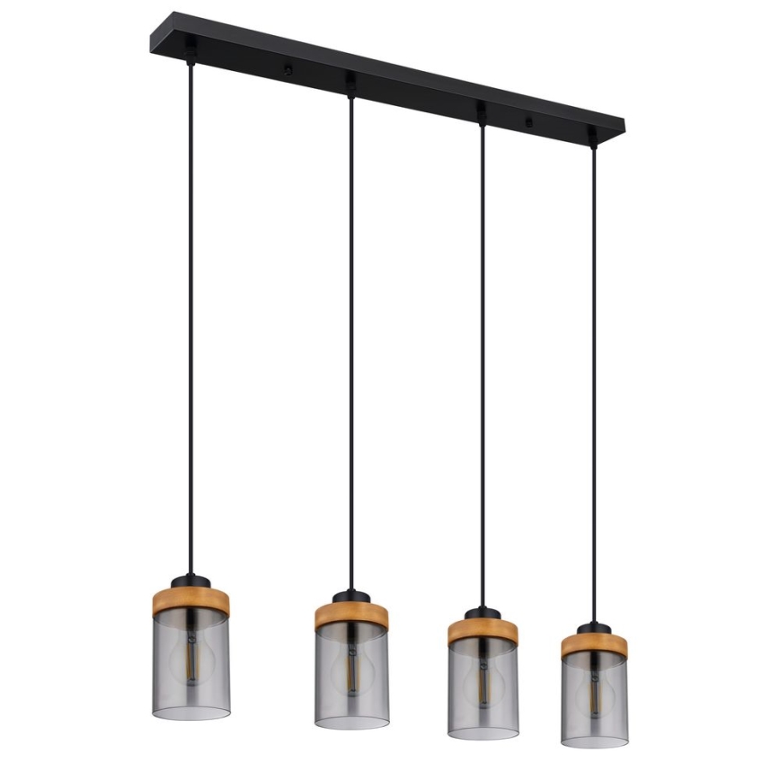 Globo - Chandelier on a string 4xE27/40W/230V metal/wood