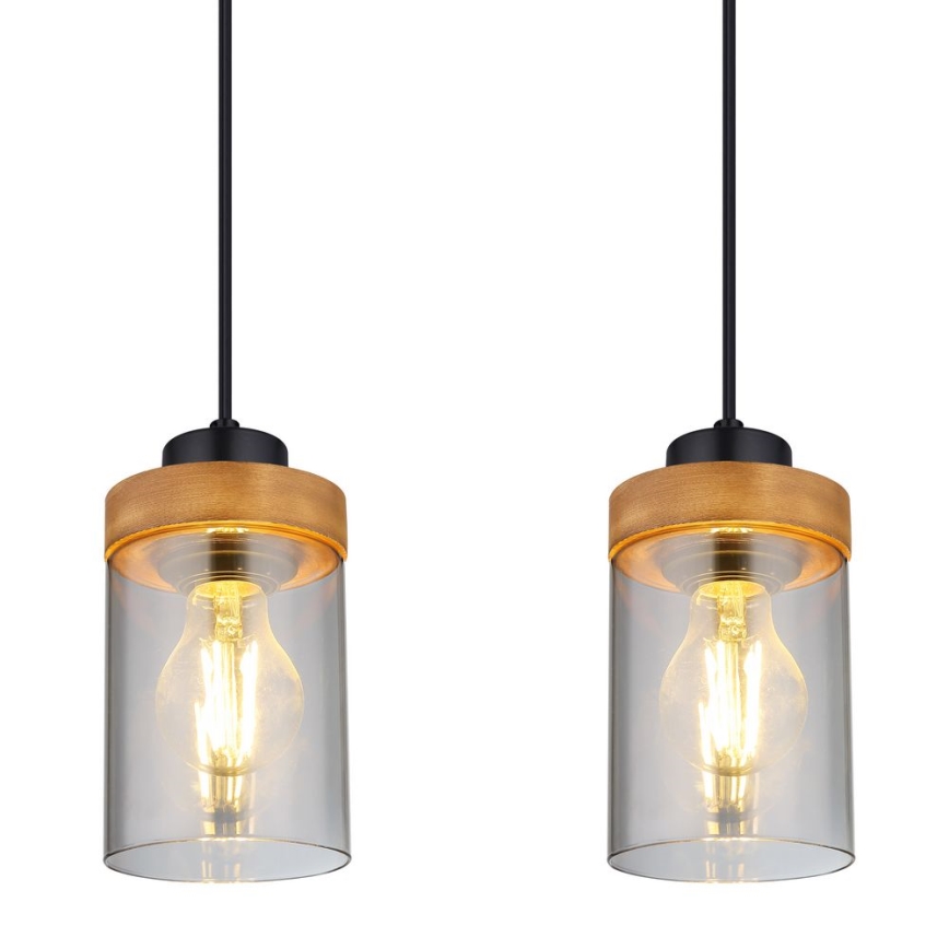 Globo - Chandelier on a string 4xE27/40W/230V metal/wood