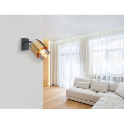Globo - Wall spotlight 1xE27/40W/230V black/brass