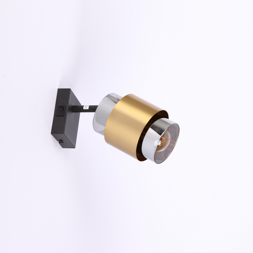 Globo - Wall spotlight 1xE27/40W/230V black/brass