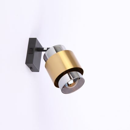 Globo - Wall spotlight 1xE27/40W/230V black/brass