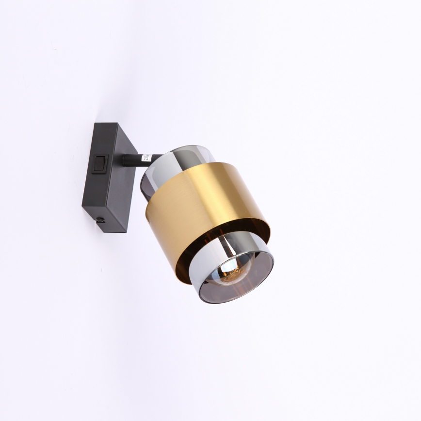 Globo - Wall spotlight 1xE27/40W/230V black/brass