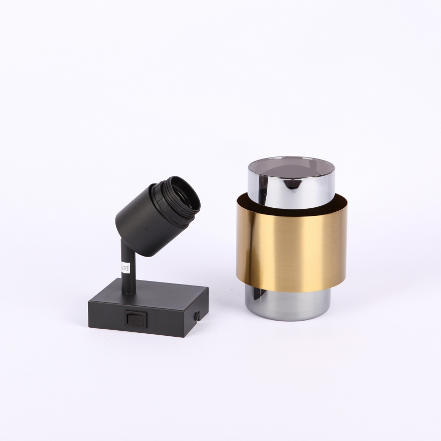 Globo - Wall spotlight 1xE27/40W/230V black/brass