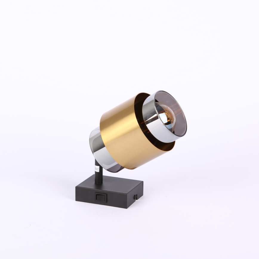 Globo - Wall spotlight 1xE27/40W/230V black/brass