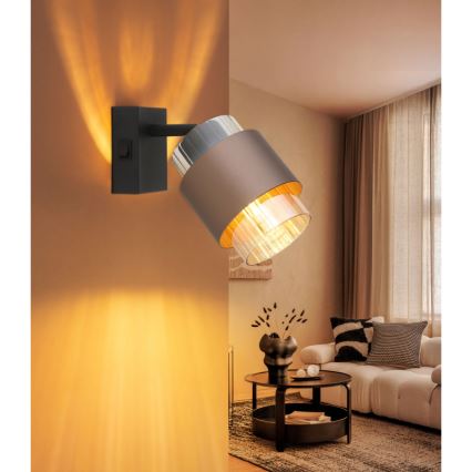 Globo - Wall spotlight 1xE27/40W/230V black/bronze