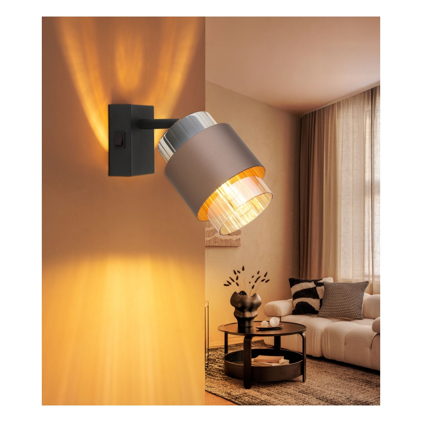 Globo - Wall spotlight 1xE27/40W/230V black/bronze