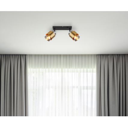 Globo - Spotlight 2xE27/40W/230V black/brass
