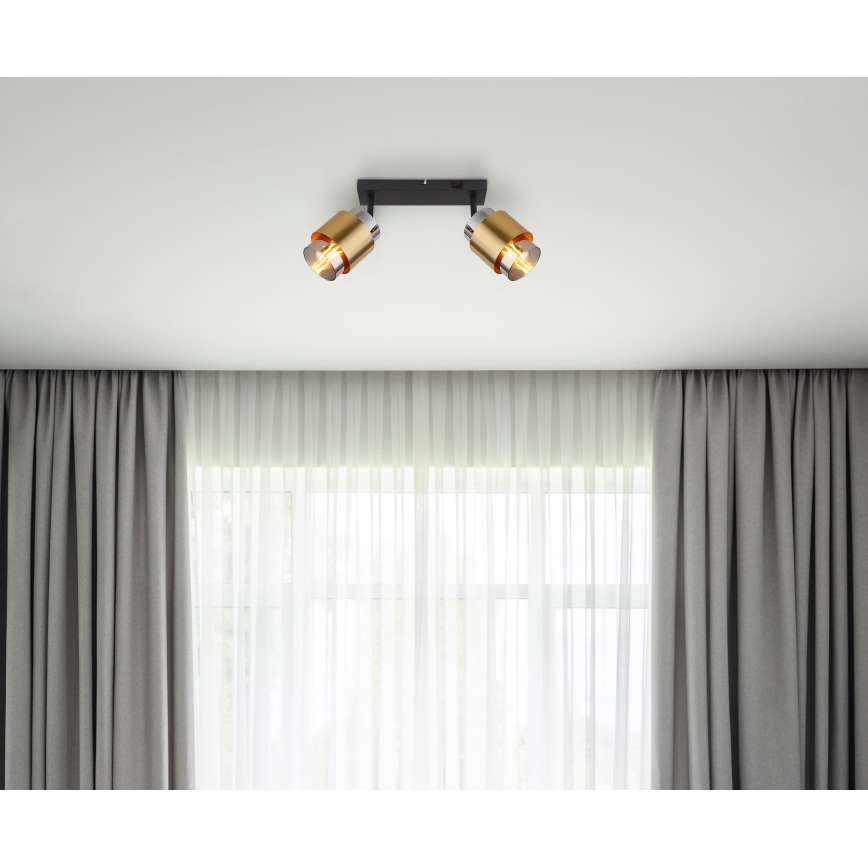 Globo - Spotlight 2xE27/40W/230V black/brass