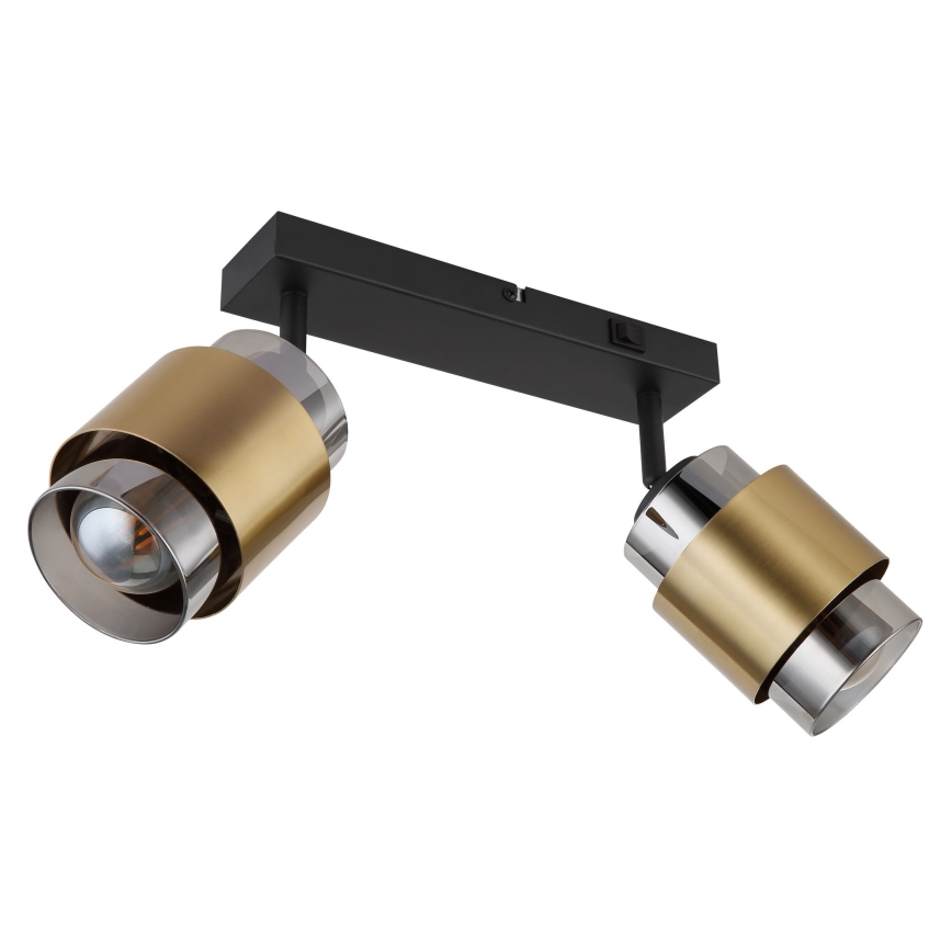 Globo - Spotlight 2xE27/40W/230V black/brass