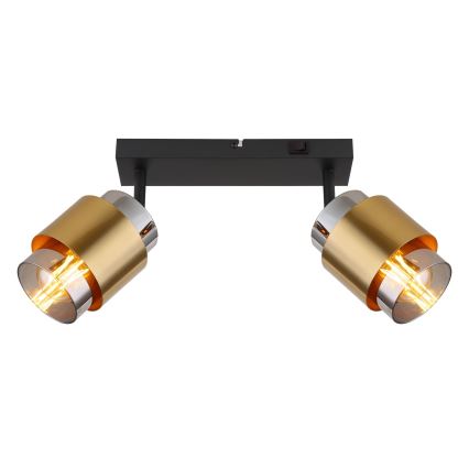 Globo - Spotlight 2xE27/40W/230V black/brass
