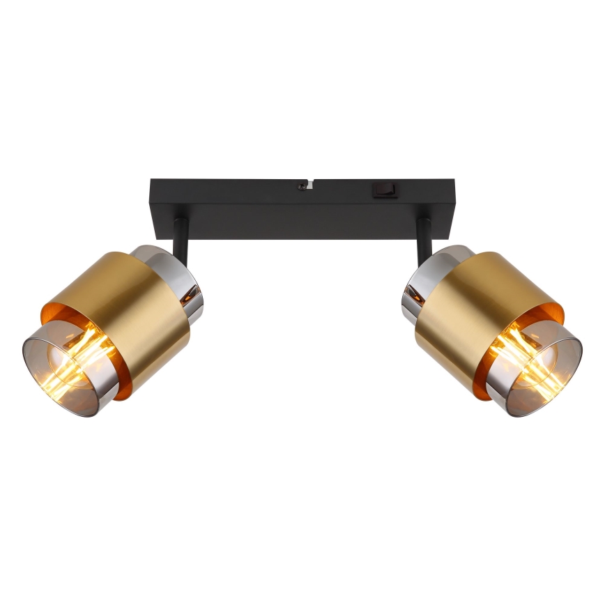 Globo - Spotlight 2xE27/40W/230V black/brass