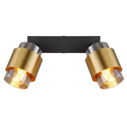 Globo - Spotlight 2xE27/40W/230V black/brass
