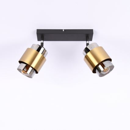 Globo - Spotlight 2xE27/40W/230V black/brass
