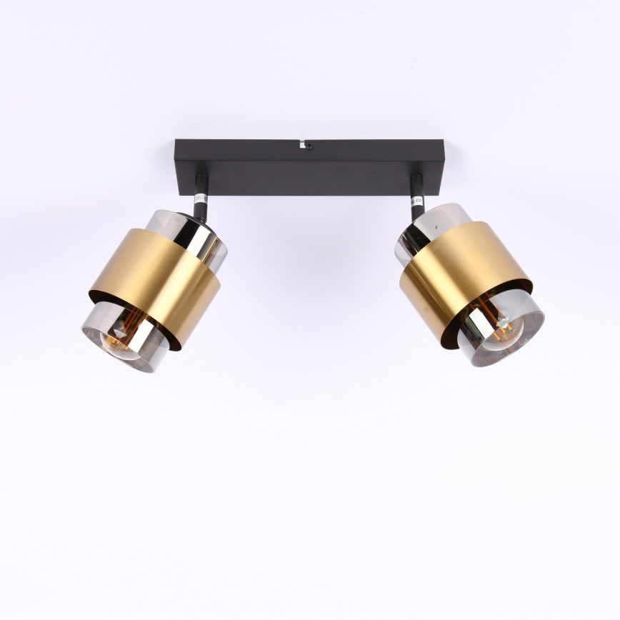Globo - Spotlight 2xE27/40W/230V black/brass