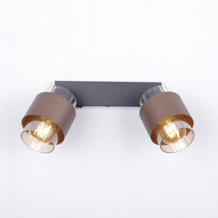 Globo - 2-Light Spotlight 2xE27/40W/230V Black/Bronze