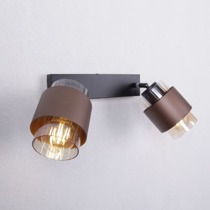 Globo - 2-Light Spotlight 2xE27/40W/230V Black/Bronze