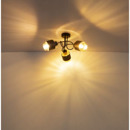 Globo - Surface-mounted ceiling light 3xE27/40W/230V black/bronze