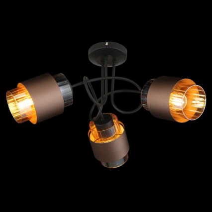 Globo - Surface-mounted ceiling light 3xE27/40W/230V black/bronze
