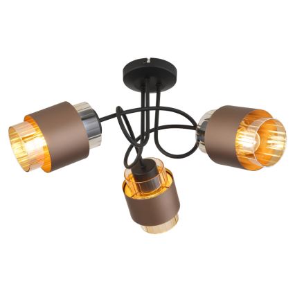 Globo - Surface-mounted ceiling light 3xE27/40W/230V black/bronze