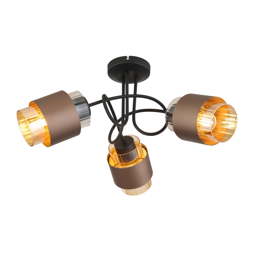 Globo - Surface-mounted ceiling light 3xE27/40W/230V black/bronze