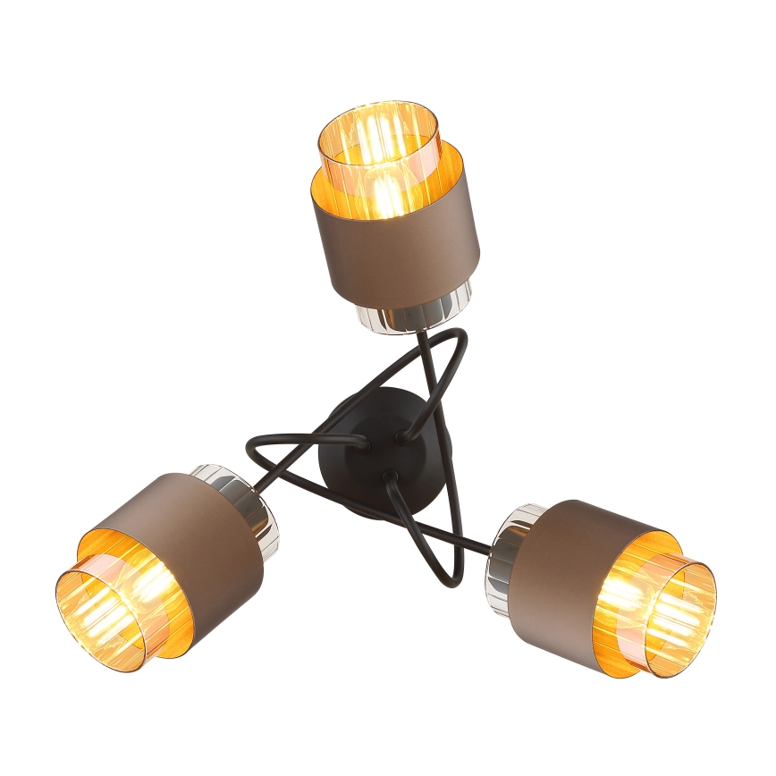 Globo - Surface-mounted ceiling light 3xE27/40W/230V black/bronze