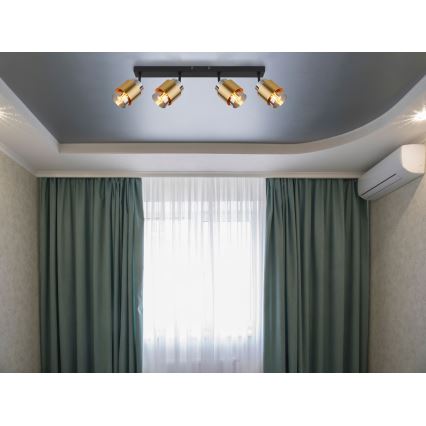 Globo - Spotlight 4xE27/40W/230V black/brass