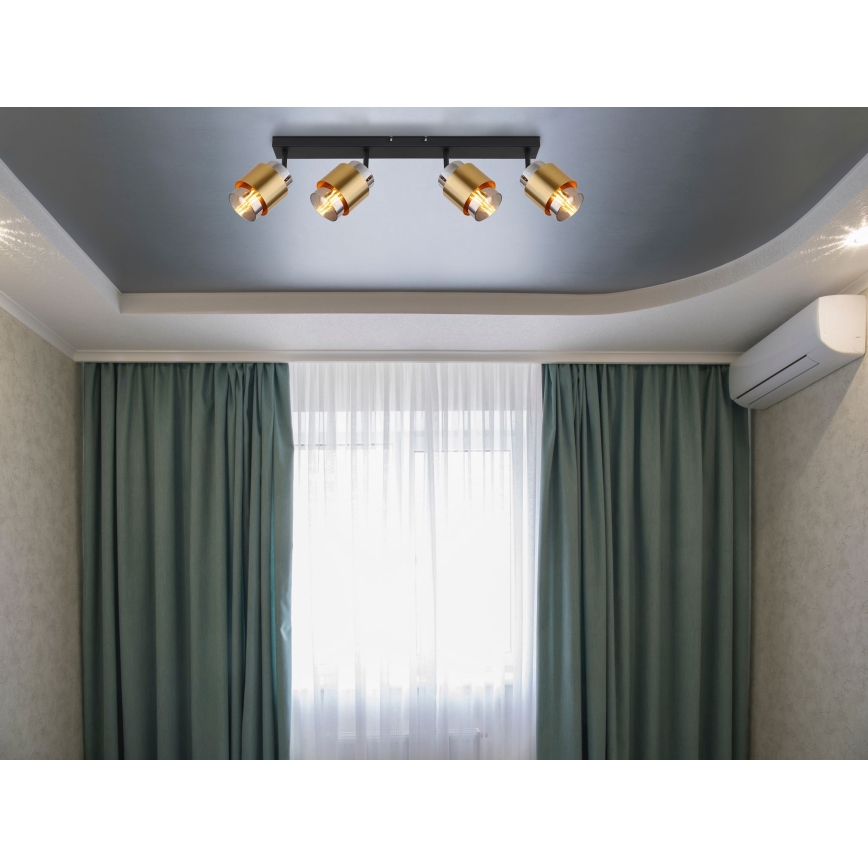 Globo - Spotlight 4xE27/40W/230V black/brass