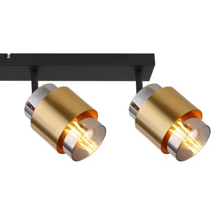 Globo - Spotlight 4xE27/40W/230V black/brass
