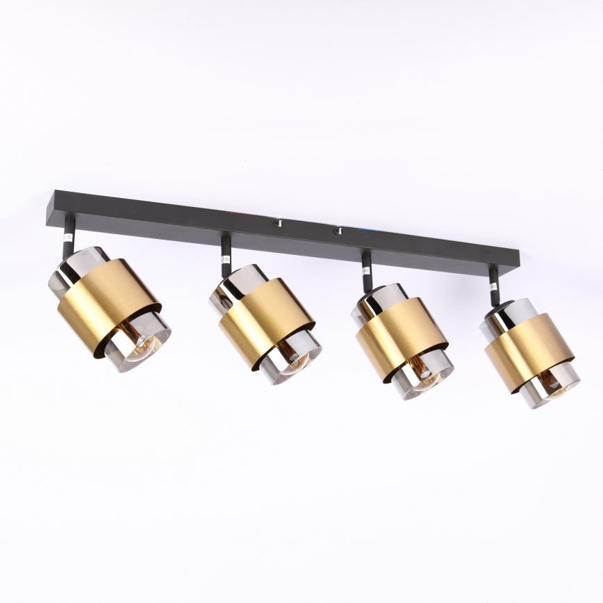 Globo - Spotlight 4xE27/40W/230V black/brass