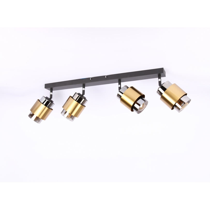 Globo - Spotlight 4xE27/40W/230V black/brass