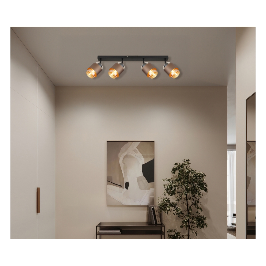 Globo - Spotlight 4xE27/40W/230V Black/Bronze