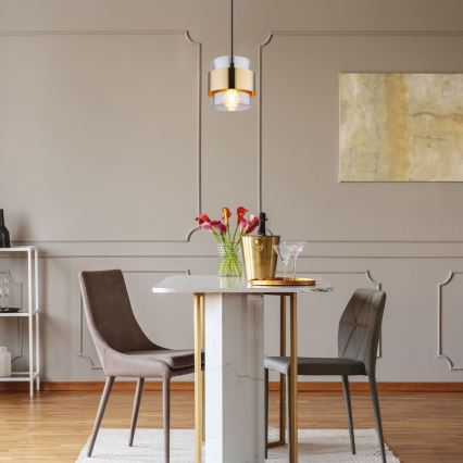 Globo - Chandelier on a string 1xE27/60W/230V black/brass