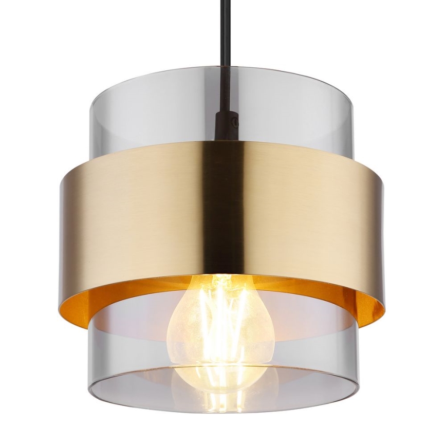 Globo - Chandelier on a string 1xE27/60W/230V black/brass