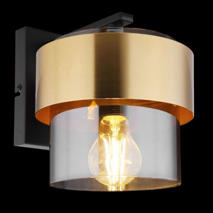 Globo - Wall light 1xE27/60W/230V black/brass