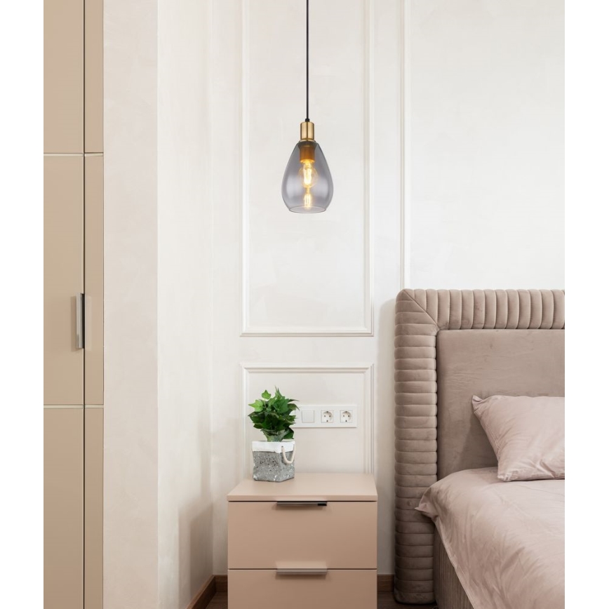 Globo - Chandelier on a string 1xE27/40W/230V brass