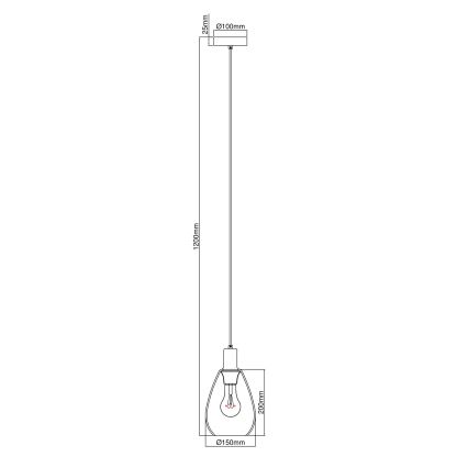 Globo - Chandelier on a string 1xE27/40W/230V brass