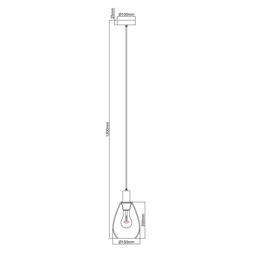 Globo - Chandelier on a string 1xE27/40W/230V brass
