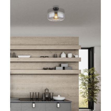 Globo - Surface-mounted chandelier 1xE27/40W/230V d. 28 cm grey