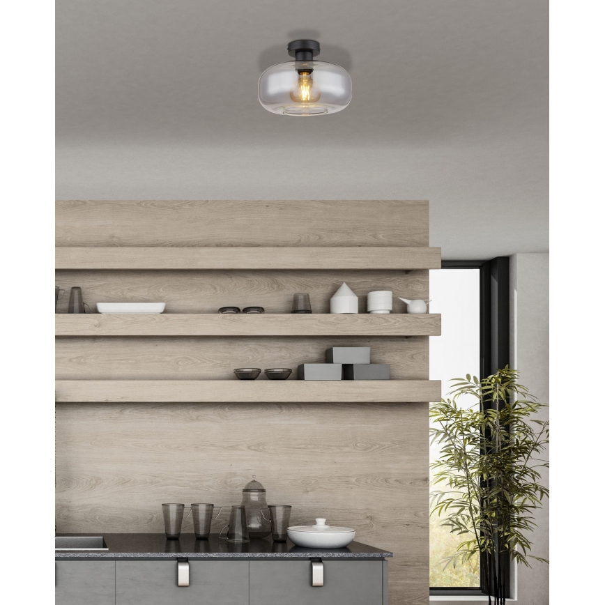 Globo - Surface-mounted chandelier 1xE27/40W/230V d. 28 cm grey